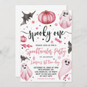 Invitation Éffrayant Un Halloween 1er Anniversaire (Devant / Derrière)