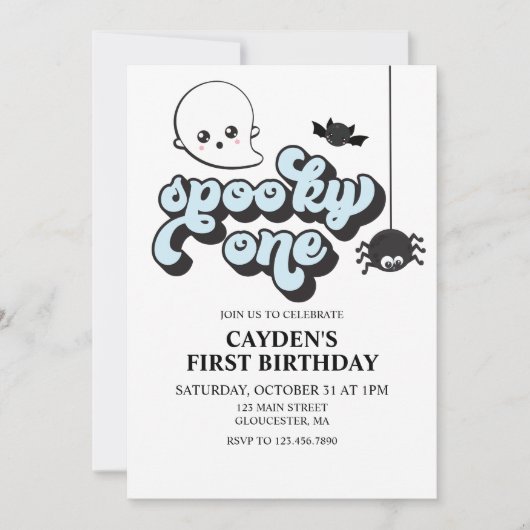 Invitation Éffrayant Un Halloween 1er Anniversaire (Devant)