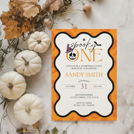 Invitation Éffrayant Un Halloween 1er Anniversaire