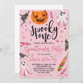 Invitation Éffrayant Un Halloween 1er Anniversaire (Devant / Derrière)