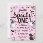 Invitation Éffrayant Un Halloween 1er Anniversaire Fantômes F (Devant)