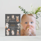 Invitation Éffrayant Un Halloween Animaux 1er Anniversaire Ph (Debout devant)