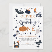 Invitation Éffrayant Un Halloween Citrouille 1er anniversaire (Devant)