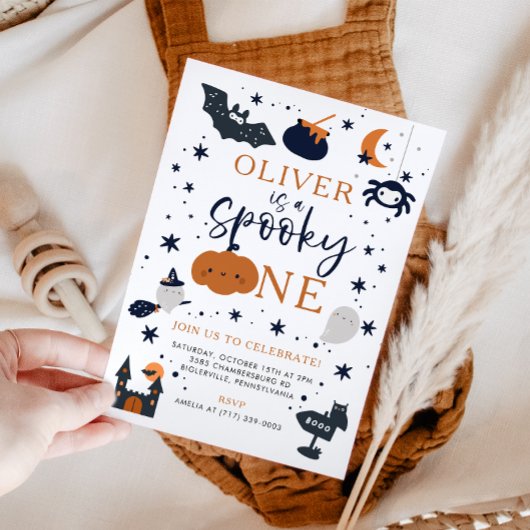 Invitation Éffrayant Un Halloween Citrouille 1er anniversaire