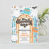 Invitation Éffrayant Un Halloween Fantôme Super 1er anniversa (Debout devant)