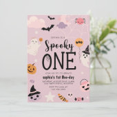 Invitation Éffrayant Un Halloween Fille Fantôme Anniversaire (Debout devant)