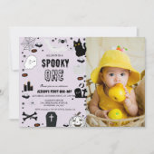 Invitation Éffrayant Un Halloween fille premier anniversaire (Devant)