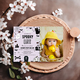 Invitation Éffrayant Un Halloween fille premier anniversaire
