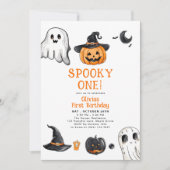 Invitation Éffrayant Un Halloween premier anniversaire (Devant)