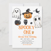 Invitation Éffrayant Un Halloween premier anniversaire (Devant)
