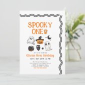 Invitation Éffrayant Un Halloween premier anniversaire (Debout devant)