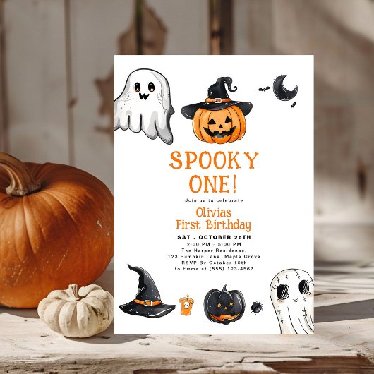 Invitation Éffrayant Un Halloween premier anniversaire