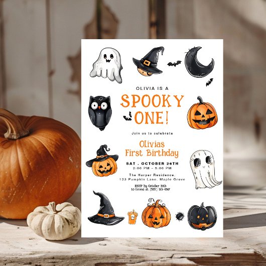 Invitation Éffrayant Un Halloween premier anniversaire