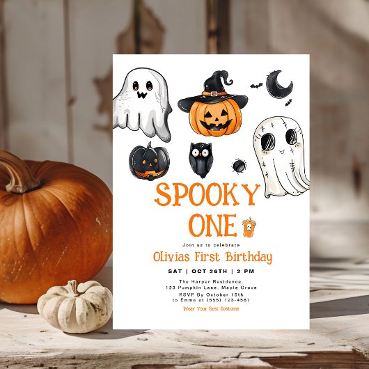 Invitation Éffrayant Un Halloween premier anniversaire