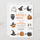 Invitation Éffrayant Un Halloween premier anniversaire (Devant)
