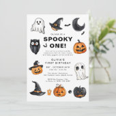 Invitation Éffrayant Un Halloween premier anniversaire (Debout devant)