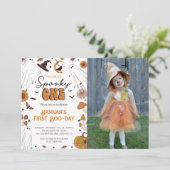 Invitation Éffrayant Un Halloween Premier anniversaire de fêt (Debout devant)