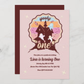 Invitation Éffrayant Un Halloween Premier anniversaire Fête F (Devant / Derrière)