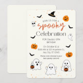 Invitation Éffrayant Un Halloween Premier Anniversaire Mignon (Devant / Derrière)