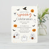 Invitation Éffrayant Un Halloween Premier Anniversaire Mignon (Debout devant)