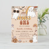 Invitation Éffrayant Un Halloween Super 1er anniversaire (Debout devant)