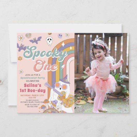 Invitation Éffrayant Un Halloween Super 1er Anniversaire Phot (Devant)