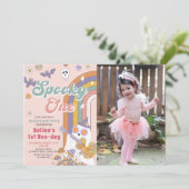 Invitation Éffrayant Un Halloween Super 1er Anniversaire Phot (Debout devant)