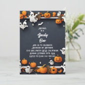 Invitation Éffrayant un joli Halloween premier anniversaire (Debout devant)