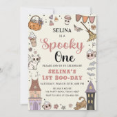 Invitation Éffrayant un jote fantôme Halloween 1er anniversai (Devant)