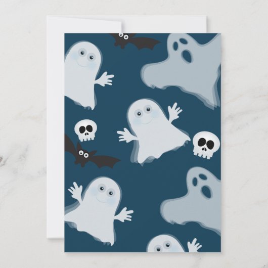 Invitation Éffrayant un mignon 1er anniversaire Ghost Boys Ha (Dos)