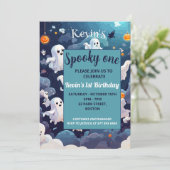 Invitation Éffrayant un mignon Halloween Anniversaire (Debout devant)