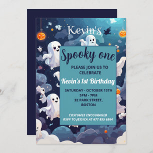 Invitation Éffrayant un mignon Halloween Anniversaire