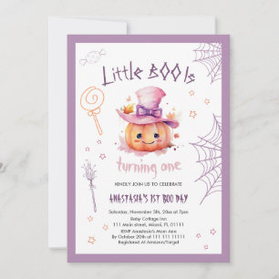 Invitation Éffrayant Un mignon Halloween Baby Girl 1er annive