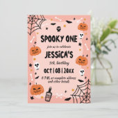 Invitation Éffrayant un mignon halloween fantôme fête d'anniv (Debout devant)