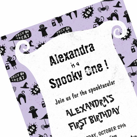 Invitation Éffrayant un Spooktacular Halloween 1er anniversai
