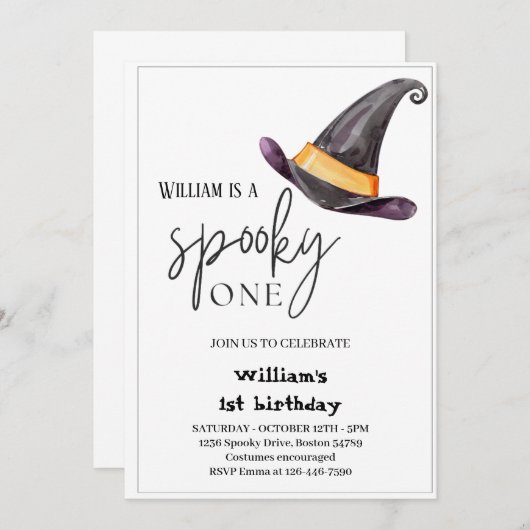 Invitation Éffrayant Une chauve-souris Halloween casquette 1e (Devant / Derrière)