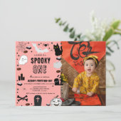 Invitation Éffrayant Une fête d'anniversaire d'Halloween (Debout devant)