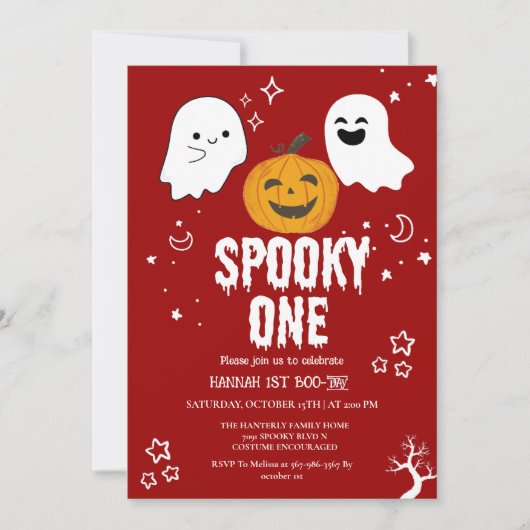 Invitation Éffrayant une fête d'anniversaire d'Halloween Invi (Devant)