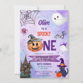 Invitation Éffrayant une fête d'anniversaire d'Halloween modè (Devant)