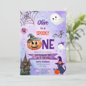 Invitation Éffrayant une fête d'anniversaire d'Halloween modè (Debout devant)