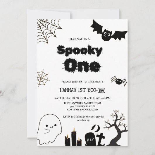 Invitation Éffrayant une fête d'anniversaire Halloween (Devant)