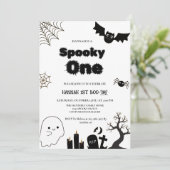 Invitation Éffrayant une fête d'anniversaire Halloween (Debout devant)