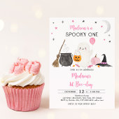 Invitation Éffrayant Une Fille Rose Fantôme Halloween Anniver