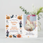Invitation Éffrayant Une Halloween 1er anniversaire invitatio (Debout devant)