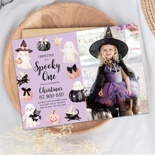 Invitation Éffrayant Une Halloween Fille 1er Anniversaire Pho