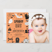 Invitation Éffrayant Une Halloween Fille Fille 1er anniversai (Devant)