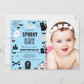 Invitation Éffrayant Une Halloween Fille Fille 1er anniversai (Devant)