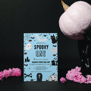 Invitation Éffrayant Une Halloween Fille Fille 1er anniversai