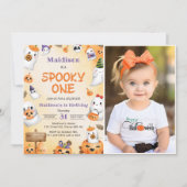 Invitation Éffrayant Une Halloween mignonne Fantôme Anniversa (Devant)