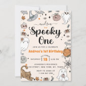 Invitation Éffrayant Une Halloween mignonne Fête d'anniversai (Devant)